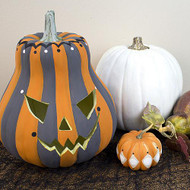 Striped Painted Pumpkin